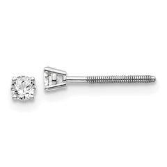 14kw .15ct SI3 G-I Diamond Stud Thread on/off Post Earrings