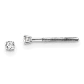 14kw .05ct. SI3 G-I Diamond Stud Thread on/off Post Earrings
