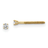 14ky .05ct. SI3 G-I Diamond Stud Thread on/off Post Earrings