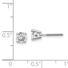 14kw .85ct SI3 G-I Diamond Stud Thread on/off Post Earrings