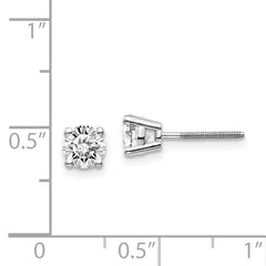 14kw .95ct SI3 G-I Diamond Stud Thread on/off Post Earrings