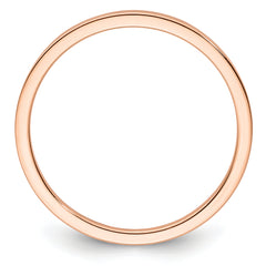 14K Rose Gold 1.2mm Flat Polished Stackable Band Size 10