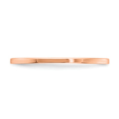 14K Rose Gold 1.2mm Flat Polished Stackable Band Size 10