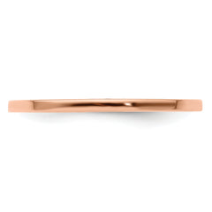 14K Rose Gold 1.2mm Flat Polished Stackable Band Size 10