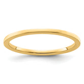 14K Yellow Gold 1.2mm Flat Polished Stackable Band Size 8.5