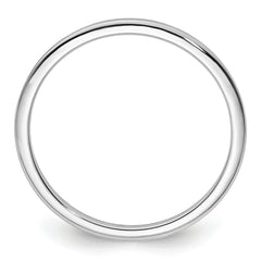 14K White Gold 1.2mm Half Round Polished Stackable Band Size 9.5