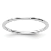 14K White Gold 1.2mm Half Round Polished Stackable Band Size 9.5