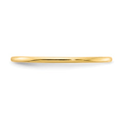 14K Yellow Gold 1.2mm Half Round Polished Stackable Band Size 10
