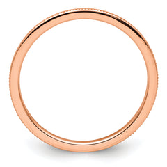 14K Rose Gold 1.2mm Milgrain Stackable Band Size 10
