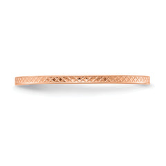 14K Rose Gold 1.2mm Criss-Cross Pattern Stackable Band Size 10