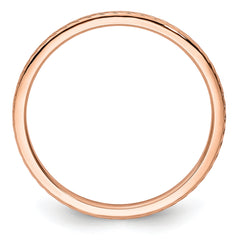 14K Rose Gold 1.2mm Twisted Wire Pattern Stackable Band Size 10