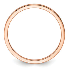 14K Rose Gold 1.2mm Flat Satin Stackable Band Size 10