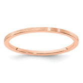14K Rose Gold 1.2mm Flat Satin Stackable Band Size 10