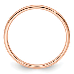 14K Rose Gold 1.2mm Half Round Satin Stackable Band Size 10
