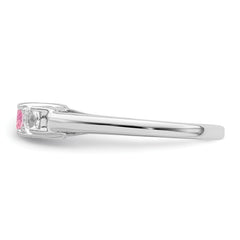 Survivor Collection Sterling Silver Rhodium-plated Clear and Pink Topaz Pamela Ring