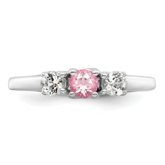 Survivor Collection Sterling Silver Rhodium-plated Clear and Pink Topaz Pamela Ring