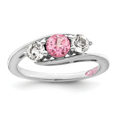 Survivor Collection Sterling Silver Rhodium-plated White and Pink Topaz Sue Ring