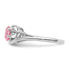 Survivor Collection Sterling Silver Rhodium-plated White and Pink Topaz Sue Ring
