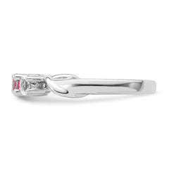 Survivor Collection Sterling Silver Rhodium-plated White and Pink Topaz Joanna Ring
