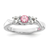 Survivor Collection Sterling Silver Rhodium-plated White and Pink Topaz Joanna Ring