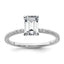 14k White Gold 1 3/8 carat Certified Lab Grown Diamond VS/SI+ G+ Emerald Complete Solitaire with Flair Engagement Ring