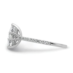 14k White Gold 1 3/8 carat Certified Lab Grown Diamond VS/SI+ G+ Marquise Complete Solitaire with Flair Engagement Ring