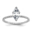 14k White Gold 1 3/8 carat Certified Lab Grown Diamond VS/SI+ G+ Marquise Complete Solitaire with Flair Engagement Ring