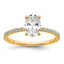 14k 1 1/3 carat Certified Lab Grown Diamond VS+ F+ Oval Complete Solitaire with Flair Engagement Ring