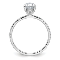 14k White Gold 1 3/8 carat Certified Lab Grown Diamond VS/SI+ G+ Pear Complete Solitaire with Flair Engagement Ring