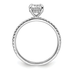 14k White Gold 1 1/3 carat Certified Lab Grown Diamond VS/SI+ G+ Round Complete Solitaire with Flair Engagement Ring