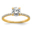 14k 1 1/3 carat Certified Lab Grown Diamond VS/SI+ G+ Round Complete Solitaire with Flair Engagement Ring