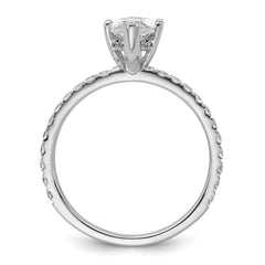 14k White Gold 2 carat Certified Lab Grown Diamond VS+ F+ Marquise Complete Solitaire with Flair Engagement Ring