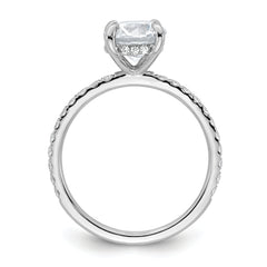 14k White Gold 2 carat Certified Lab Grown Diamond VS+ F+ Round Complete Solitaire with Flair Engagement Ring