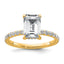 14k 2 3/8 carat Certified Lab Grown Diamond VS+ F+ Emerald Complete Solitaire with Flair Engagement Ring