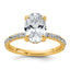 Oval Lab-Grown Diamond Solitaire Engagement Ring in 14K Yellow Gold (2 5/8 ct. tw., VS+ F+), Size 7 - Sophia Jewelers