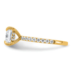 14k 2 1/2 carat Certified Lab Grown Diamond VS/SI+ G+ Princess Complete Solitaire with Flair Engagement Ring