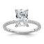 14k White Gold 2 3/8 carat Certified Lab Grown Diamond VS+ F+ Radiant Complete Solitaire with Flair Engagement Ring