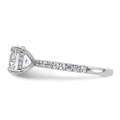 14k White Gold 2 3/8 carat Certified Lab Grown Diamond VS+ F+ Round Complete Solitaire with Flair Engagement Ring