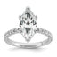 14k White Gold 3 1/2 carat Certified Lab Grown Diamond VS+ F+ Marquise Complete Solitaire with Flair Engagement Ring