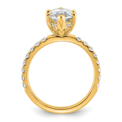 14k 3 1/2 carat Certified Lab Grown Diamond VS+ F+ Marquise Complete Solitaire with Flair Engagement Ring