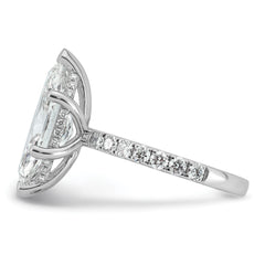 14k White Gold 4 5/8 carat Certified Lab Grown Diamond VS+ F+ Marquise Complete Solitaire with Flair Engagement Ring