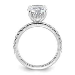 14k White Gold 4 5/8 carat Certified Lab Grown Diamond VS+ F+ Oval Complete Solitaire with Flair Engagement Ring