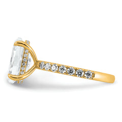 14k 4 5/8 carat Certified Lab Grown Diamond VS+ F+ Oval Complete Solitaire with Flair Engagement Ring