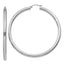 14K White Gold Polished 4mm Tube Hoop Earrings