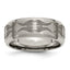 Titanium Brushed & Polished Laser Design 8mm Beveled Edge Band