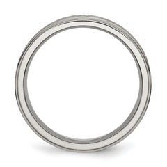 Chisel Titanium Brushed Center 6mm Ridged Edge Band