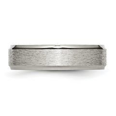 Chisel Titanium Brushed Center 6mm Ridged Edge Band