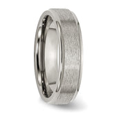 Chisel Titanium Brushed Center 6mm Ridged Edge Band