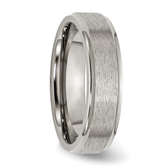 Chisel Titanium Brushed Center 6mm Ridged Edge Band