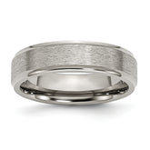 Chisel Titanium Brushed Center 6mm Ridged Edge Band